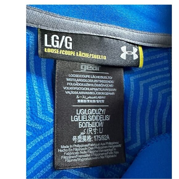 Under Armour 1/4 Zip Neck Blue Storm Fleece Pullover Loose Fit size large - Picture 7 of 7